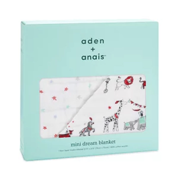 【名入れ】[aden + anais] ミニドリームブランケット／ヴィンテージサーカスxGold糸