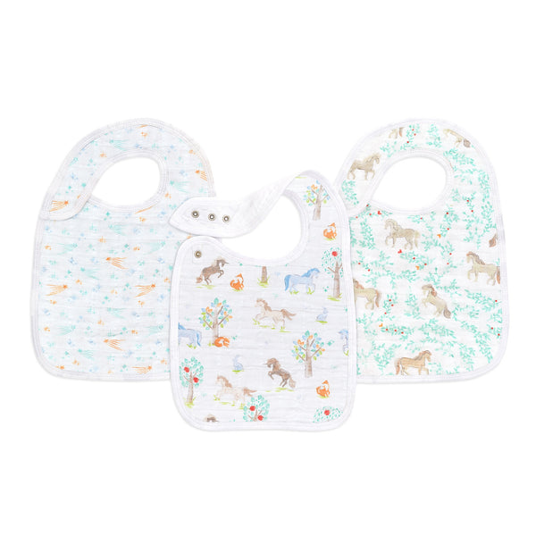 [aden + anais] スナップビブ（よだれかけ） 3枚セット - イヤー オブ ザ ホース