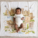 [aden + anais] オーガニックおくるみ - 4枚セット／ ニューヨーク