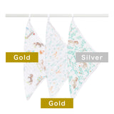 【名入れ】[aden + anais] ウォッシュクロス（お口拭き） - 3枚セット／イヤー オブ ザ ホース×Gold・Silver糸