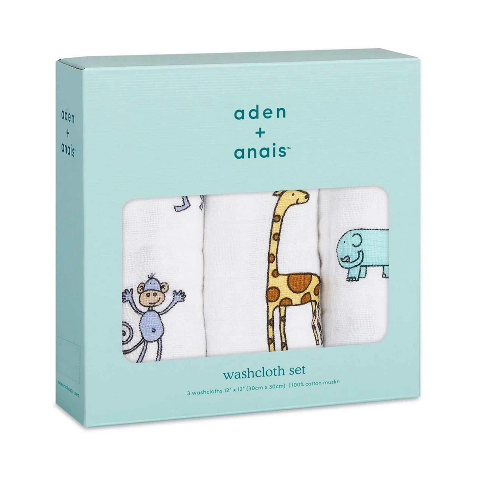 aden + anais] ウォッシュクロス（お口拭き） - 3枚セット／ジャングル